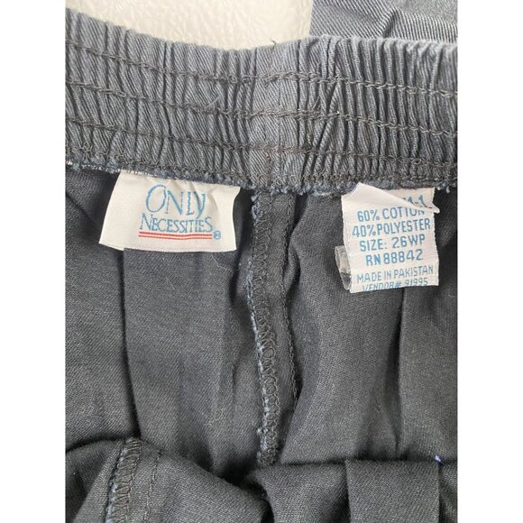 Only Necessities Black Pull On Comfy Casual Elastic Denim Pants with Pocket 26WP - Picture 3 of 7